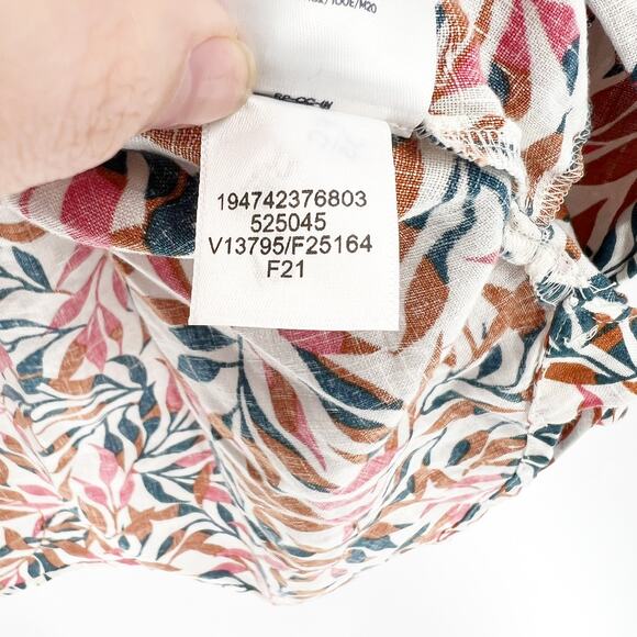 Lands End Linen A-Line Long Sleeve Tunic Top Floral - Picture 6 of 7